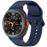 EIDERWOOD Samsung Galaxy Watch 8 / 8 Classic (40 / 44 / 46mm) Silicone Strap with Stitching Line - Midnight Blue