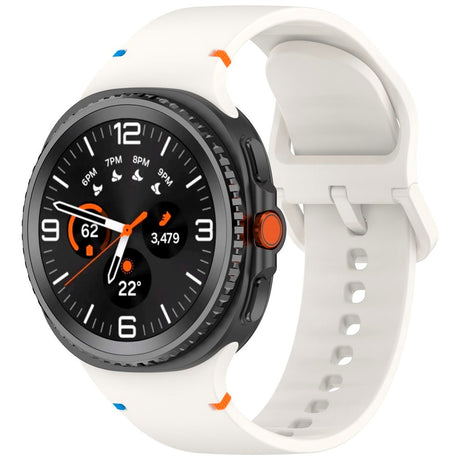 EIDERWOOD Samsung Galaxy Watch 8 / 8 Classic (40 / 44 / 46mm) Silicone Strap with Stitching Line - Starlight