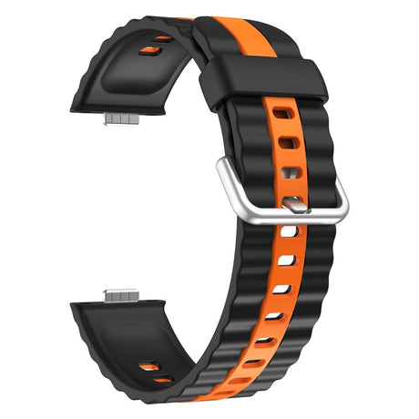 Huawei Watch Fit 5 Pro / 5 / 4 Pro / 4 / 3 EIDERWOOD Two-Tone Silicone Strap - Black / Orange