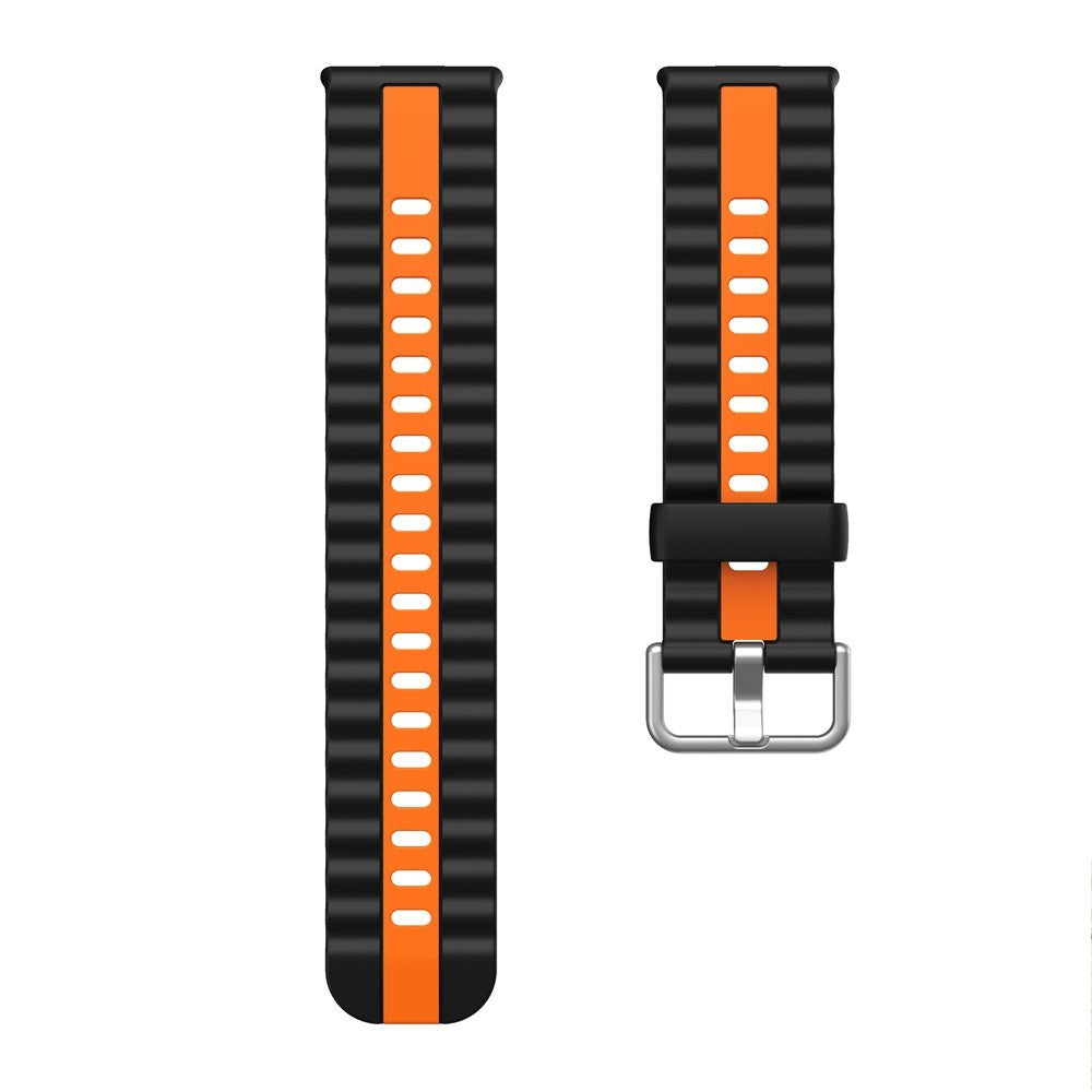 Huawei Watch Fit 5 Pro / 5 / 4 Pro / 4 / 3 EIDERWOOD Two-Tone Silicone Strap - Black / Orange