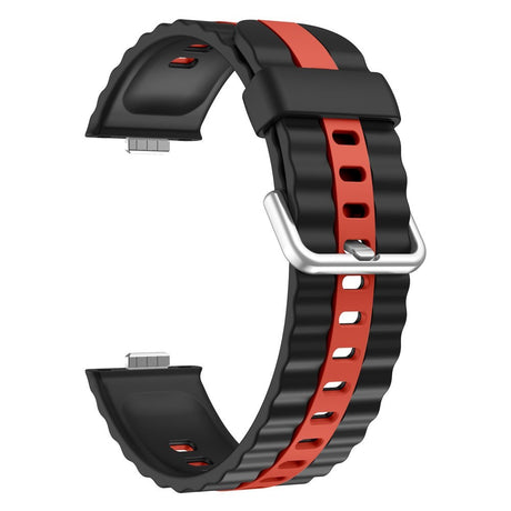 Huawei Watch Fit 5 Pro / 5 / 4 Pro / 4 / 3 EIDERWOOD Two-Tone Silicone Strap - Black / Red