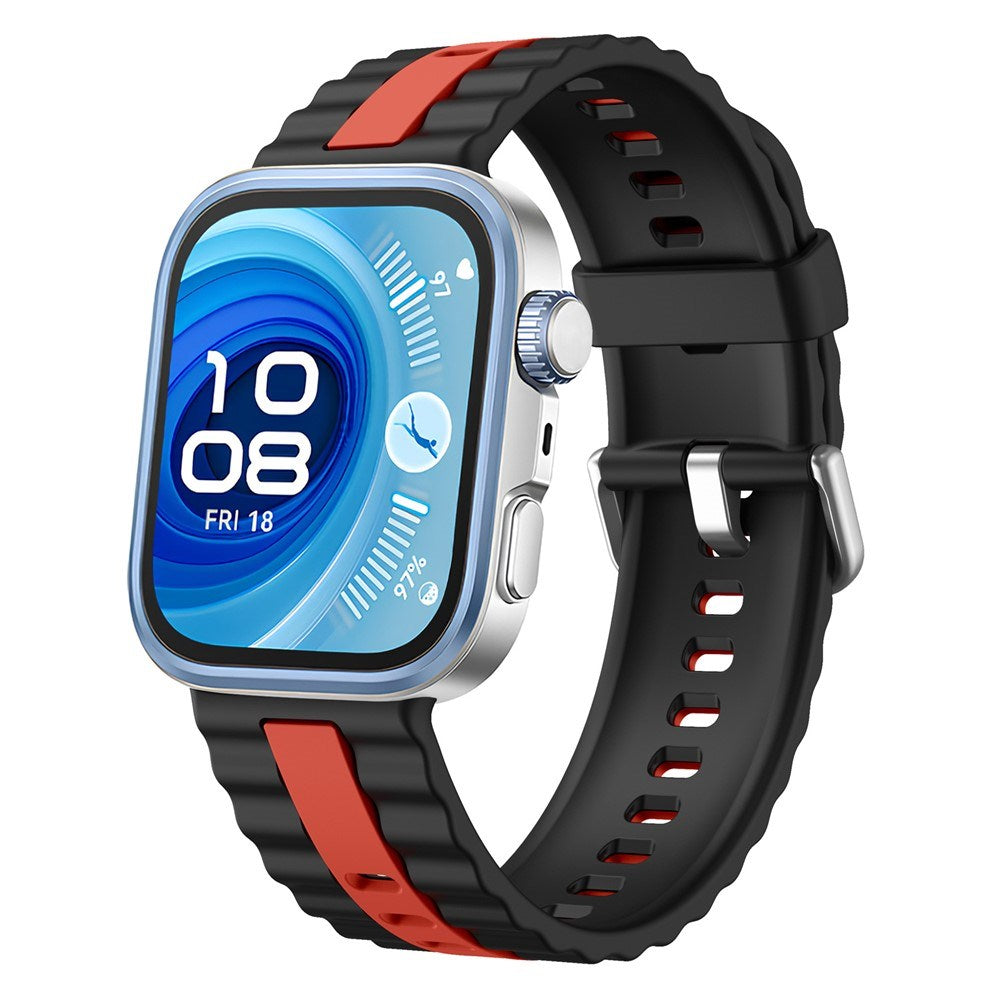 Huawei Watch Fit 4 Pro / 4 / 3 EIDERWOOD Two-Tone Silicone Strap - Black / Red