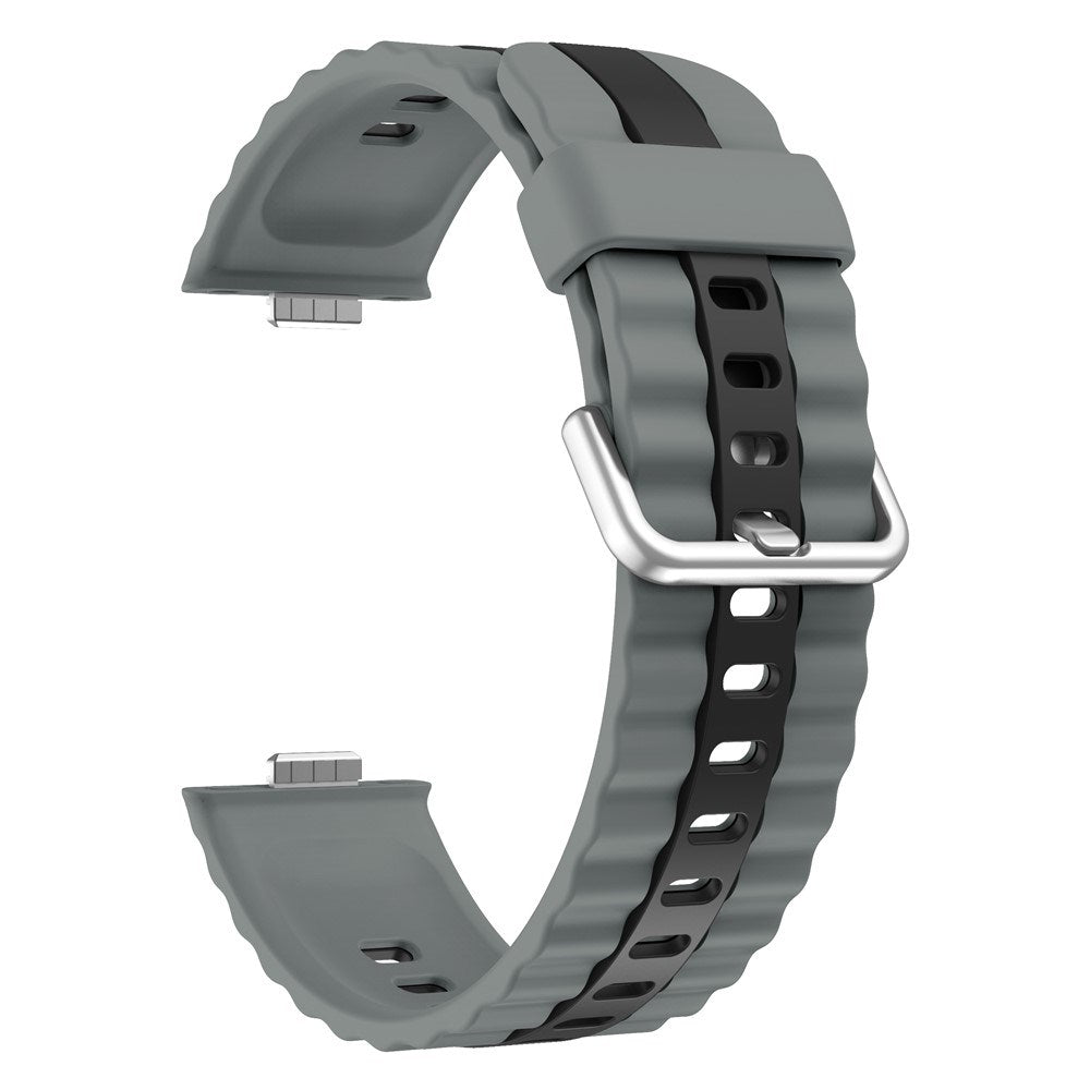 Huawei Watch Fit 5 Pro / 5 / 4 Pro / 4 / 3 EIDERWOOD Two-Tone Silicone Strap - Grey / Black