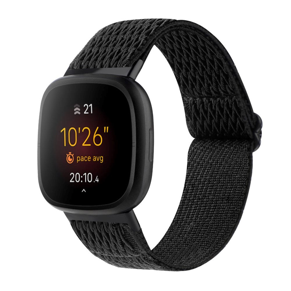 Fitbit Versa 3 Adjustable Nylon Fabric Strap - Black