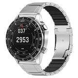 Universal Garmin 26mm QuickFit EIDERWOOD Titanium Strap w. Colored Silicone - Silver / Black