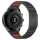 Universal Garmin 26mm QuickFit EIDERWOOD Titanium Strap w. Colored Silicone - Black / Orange