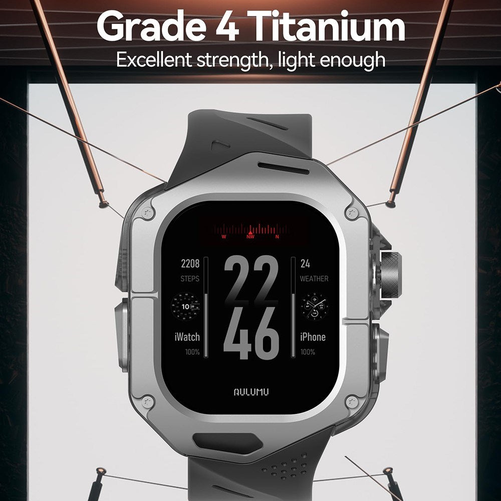 Apple Watch Ultra 4 / 3 / 2 / 1 (49mm) AULUMU Watch Strap w. Titanium - Black