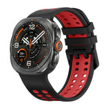 Samsung Galaxy Watch Ultra 2 / Ultra (47mm) Silicone Strap with Ventilation Holes - Black / Red