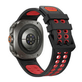 Samsung Galaxy Watch Ultra 2 / Ultra (47mm) Silicone Strap with Ventilation Holes - Black / Red