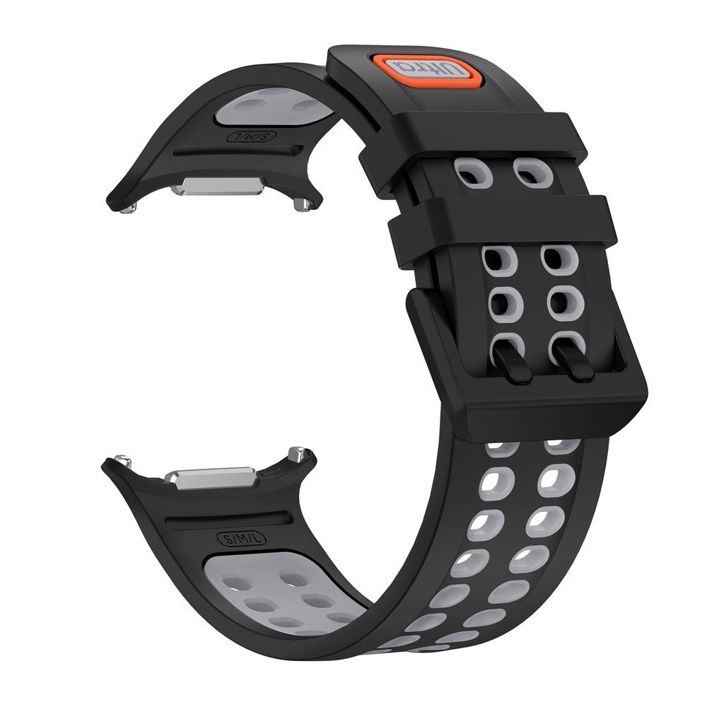 Samsung Galaxy Watch Ultra 2 / Ultra (47mm) Silicone Strap with Ventilation Holes - Black / Grey