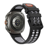 Samsung Galaxy Watch Ultra 2 / Ultra (47mm) Silicone Strap with Ventilation Holes - Black / Grey