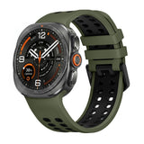 Samsung Galaxy Watch Ultra 2 / Ultra (47mm) Silicone Strap with Ventilation Holes - Green / Black