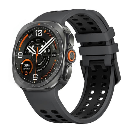Samsung Galaxy Watch Ultra 2 / Ultra (47mm) Silicone Strap with Ventilation Holes - Black