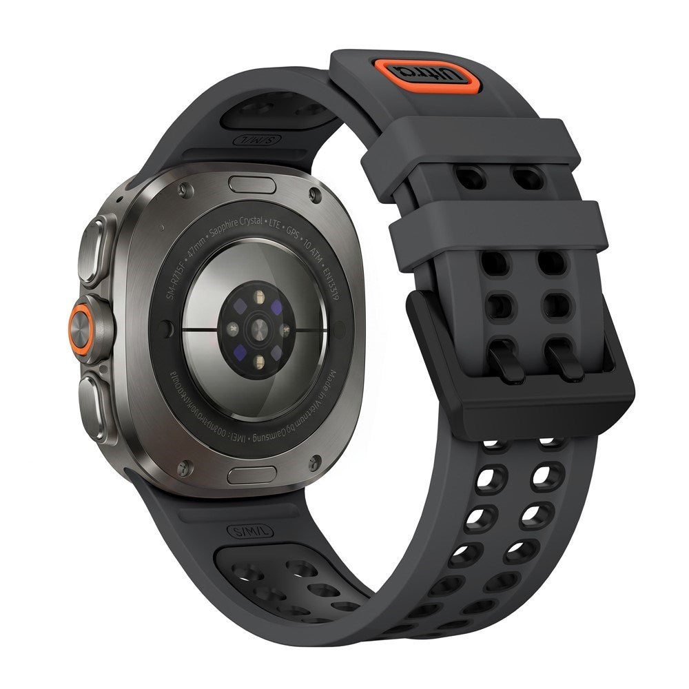 Samsung Galaxy Watch Ultra 2 / Ultra (47mm) Silicone Strap with Ventilation Holes - Black