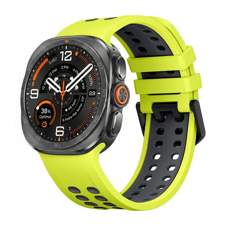 Samsung Galaxy Watch Ultra 2 / Ultra (47mm) Silicone Strap with Ventilation Holes - Yellow / Grey