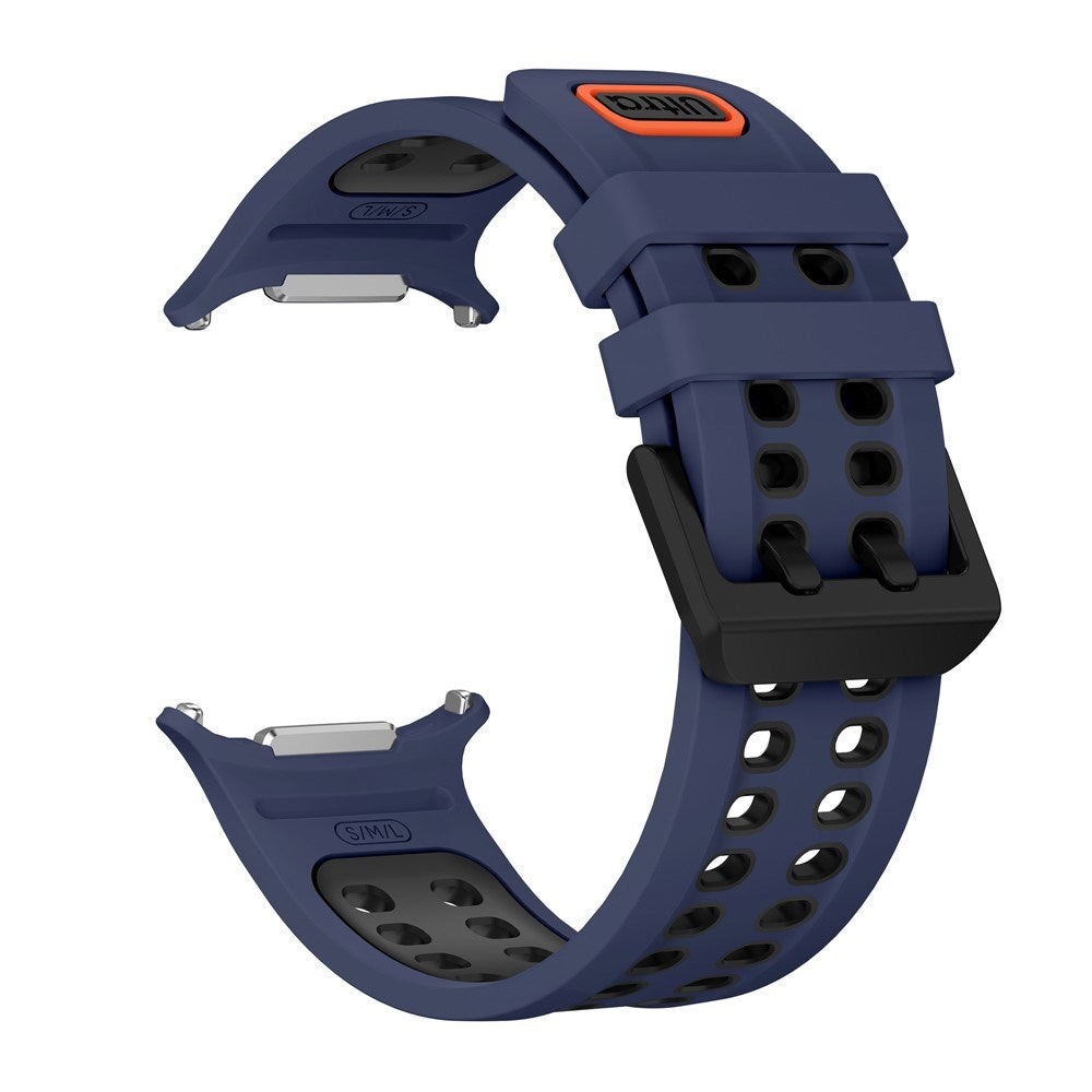 Samsung Galaxy Watch Ultra 2 / Ultra (47mm) Silicone Strap with Ventilation Holes - Blue / Black
