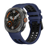 Samsung Galaxy Watch Ultra 2 / Ultra (47mm) Silicone Strap with Ventilation Holes - Blue / Black