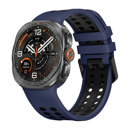Samsung Galaxy Watch Ultra 2 / Ultra (47mm) Silicone Strap with Ventilation Holes - Blue / Black