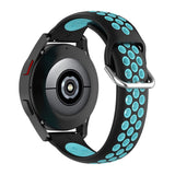 Universal Smartwatch Two-Color Silicone Strap (20mm) - Black/Turquoise