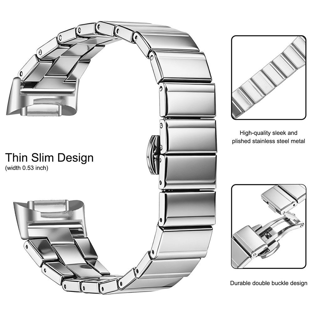 Fitbit Charge 6 / 5 EIDERWOOD Metal Watch Strap - Silver