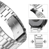 Samsung Galaxy Watch 8 / 9 (40mm) EIDERWOOD Stainless Steel Watch Band with Plastic Case & Screen Protector - Silver