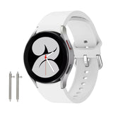 Samsung Galaxy Silicone Strap Watch4 Classic 42mm / 46mm Watch4 40mm / 44mm w. Buckle - White