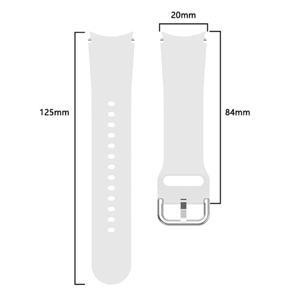 Samsung Galaxy Silicone Strap Watch4 Classic 42mm / 46mm Watch4 40mm / 44mm w. Buckle - White