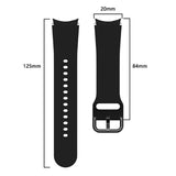 Samsung Galaxy Silicone Strap Watch4 Classic 42mm / 46mm Watch4 40mm / 44mm w. Buckle - Black