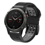 Garmin Universal Double-hole Silicone Strap (26mm QuickFit) - Black / Grey