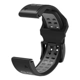 Garmin Universal Double-hole Silicone Strap (26mm QuickFit) - Black / Grey