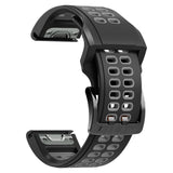 Garmin Universal Double-hole Silicone Strap (26mm QuickFit) - Black / Grey