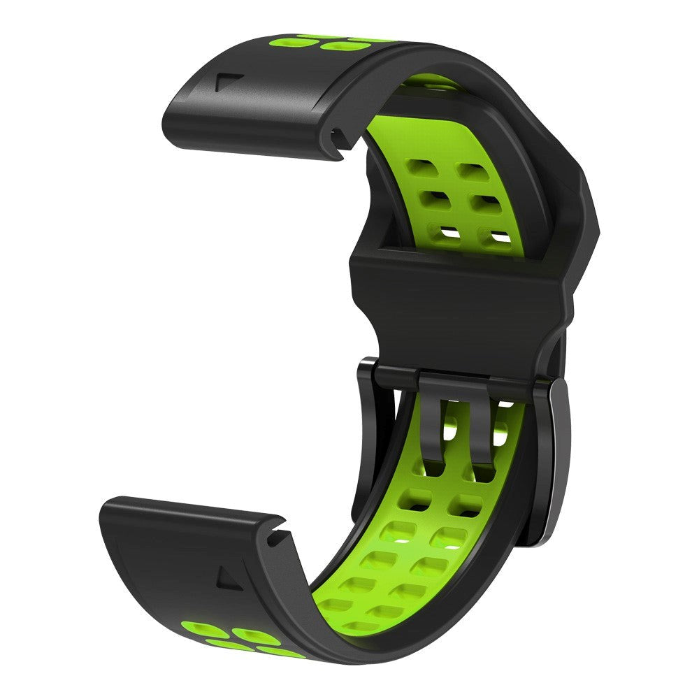 Garmin Universal Double-hole Silicone Strap (26mm QuickFit) - Black / Green