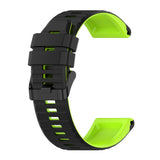 Universal Garmin 26mm Ribbed Silicone Strap w. Tool - Black / Green