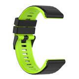 Universal Garmin 26mm Ribbed Silicone Strap w. Tool - Black / Green