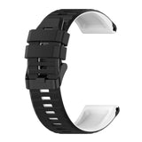 Universal Garmin 22mm Ribbed Silicone Strap w. Tool - Black / White