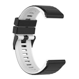 Universal Garmin 22mm Ribbed Silicone Strap w. Tool - Black / White