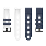 Universal Garmin 22mm Ribbed Silicone Strap w. Tool - Blue / White