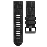 Universal Garmin 26mm QuickFit PU Leather Strap with Crocodile Texture - Black