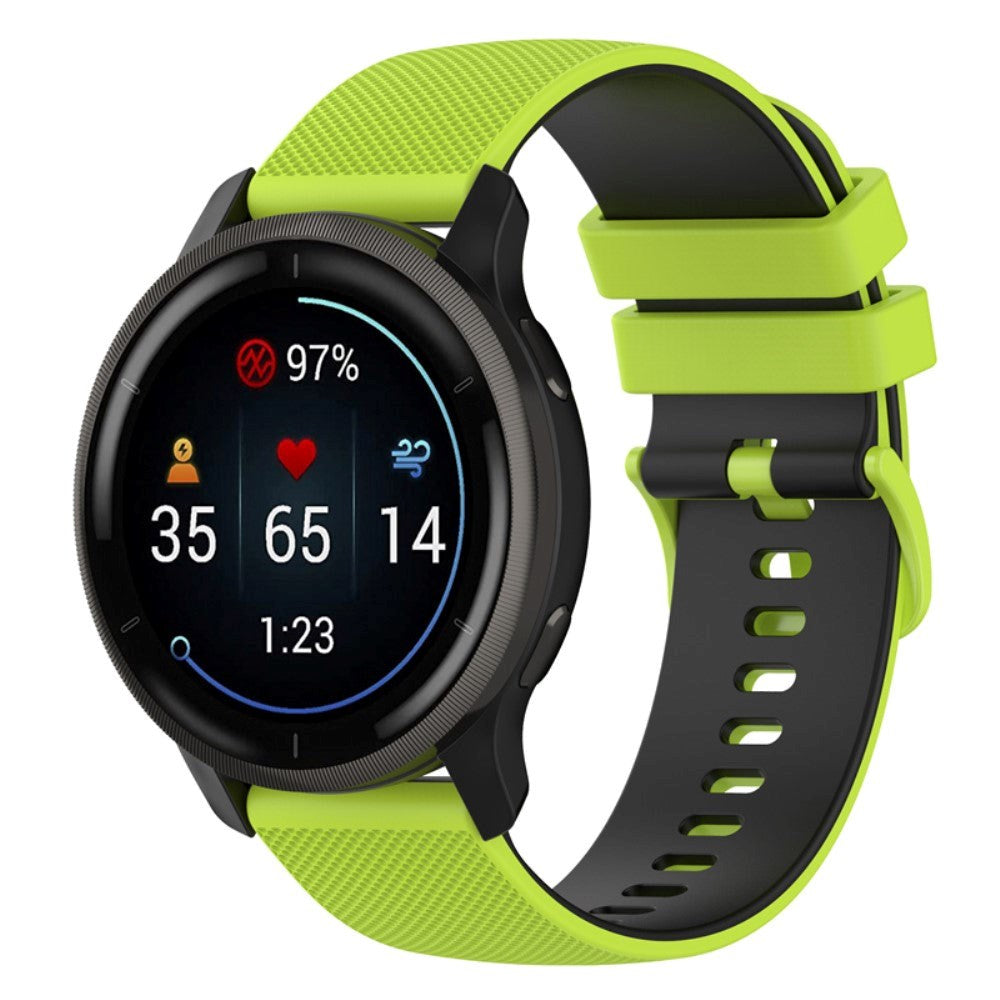 Smartwatch Silicone Strap (22mm) Grid - Lime Green / Black