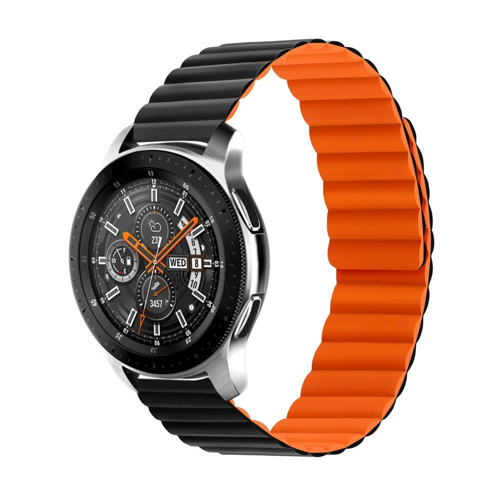 Smartwatch Reversible Strap 22mm Magnetic Silicone - Black / Orange