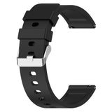 Universal Silicone Smartwatch Strap (20mm) w. Metal Buckle - Black