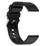 Universal Silicone Smartwatch Strap (20mm) w. Metal Buckle - Black