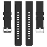 Universal Silicone Smartwatch Strap (20mm) w. Metal Buckle - Black