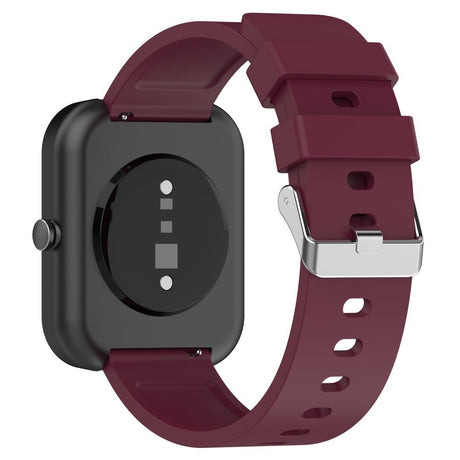 Universal Silicone Smartwatch Strap (20mm) w. Metal Buckle - Wine Red