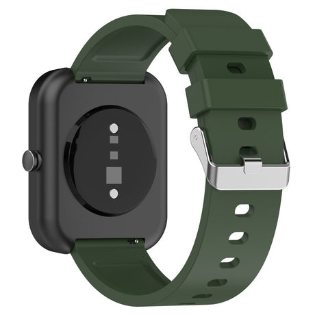 Universal Silicone Smartwatch Strap (20mm) w. Metal Buckle - Dark Green