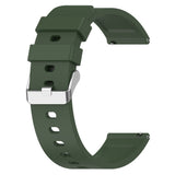 Universal Silicone Smartwatch Strap (20mm) w. Metal Buckle - Dark Green