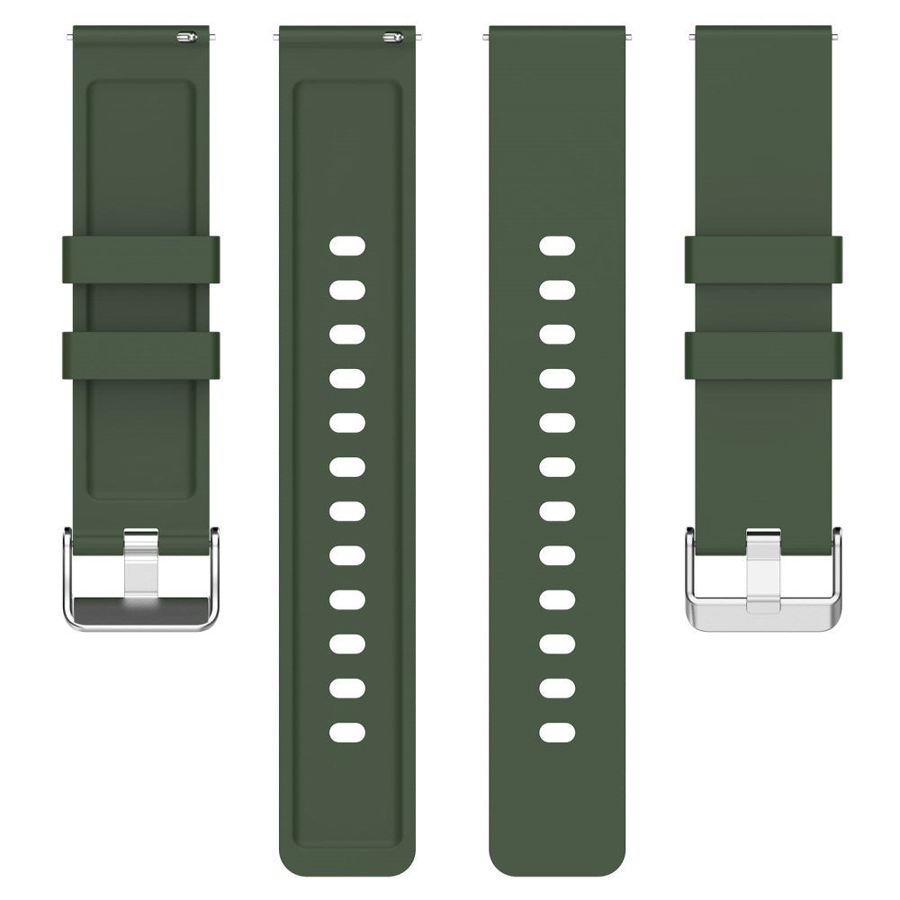 Universal Silicone Smartwatch Strap (20mm) w. Metal Buckle - Dark Green