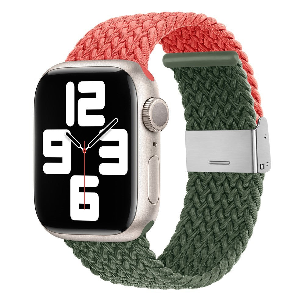 Apple Watch (38/40/SE/41/42mm) Two-tone Nylon Strap - Orange / Green