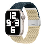 Apple Watch (38/40/SE/41/42mm) Two-tone Nylon Strap - Dark Blue / Beige