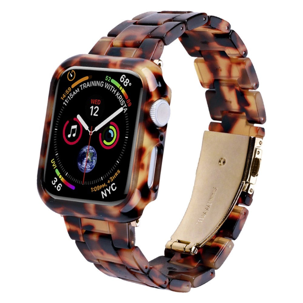 Apple Watch 9/8/7 (45mm) Resin Strap & Case - Black / Brown